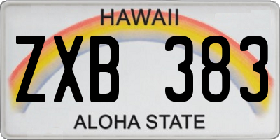 HI license plate ZXB383