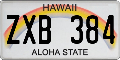 HI license plate ZXB384