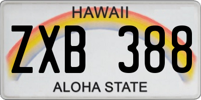 HI license plate ZXB388