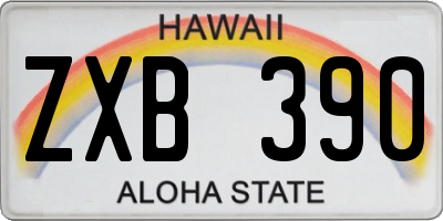 HI license plate ZXB390