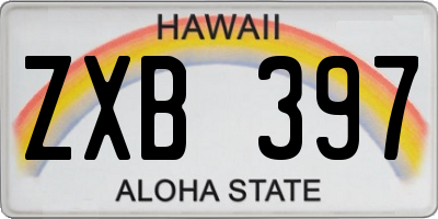 HI license plate ZXB397