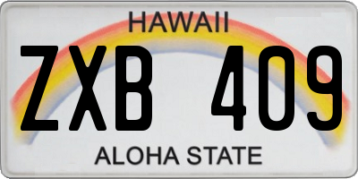 HI license plate ZXB409