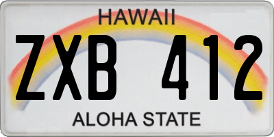 HI license plate ZXB412