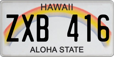 HI license plate ZXB416