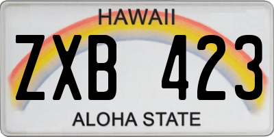 HI license plate ZXB423