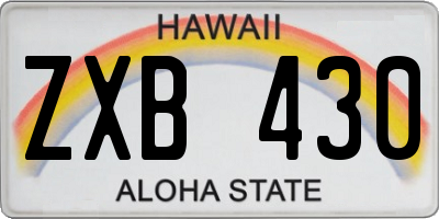 HI license plate ZXB430