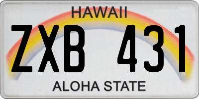 HI license plate ZXB431