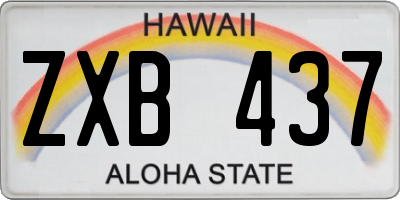 HI license plate ZXB437