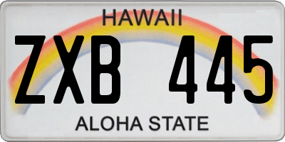 HI license plate ZXB445