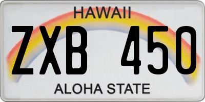 HI license plate ZXB450