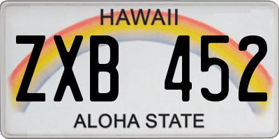 HI license plate ZXB452