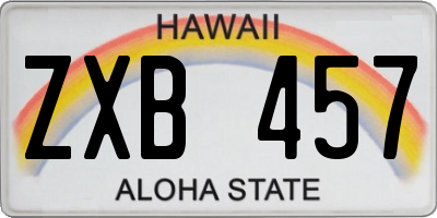 HI license plate ZXB457