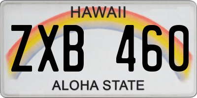 HI license plate ZXB460
