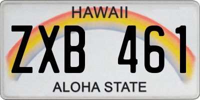 HI license plate ZXB461