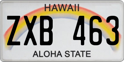 HI license plate ZXB463