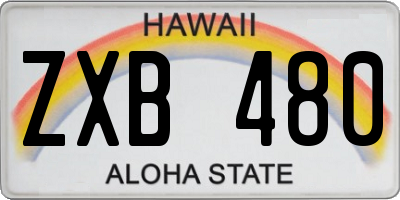 HI license plate ZXB480