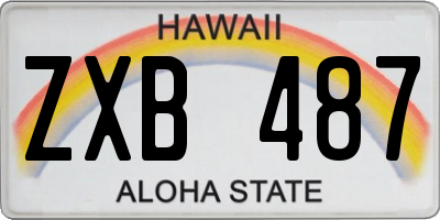 HI license plate ZXB487