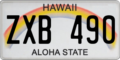 HI license plate ZXB490