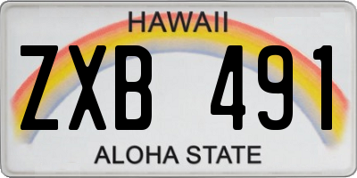 HI license plate ZXB491