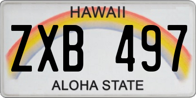 HI license plate ZXB497