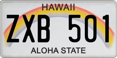 HI license plate ZXB501