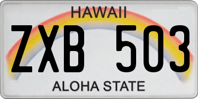 HI license plate ZXB503