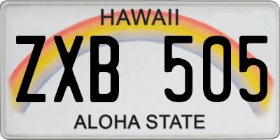 HI license plate ZXB505