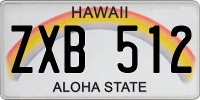 HI license plate ZXB512
