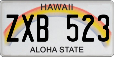 HI license plate ZXB523