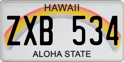 HI license plate ZXB534