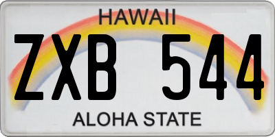 HI license plate ZXB544