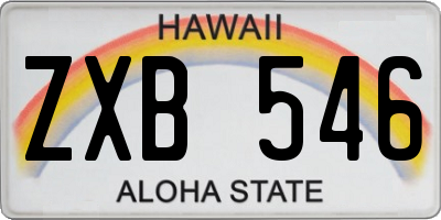 HI license plate ZXB546