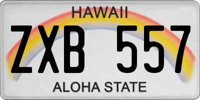 HI license plate ZXB557