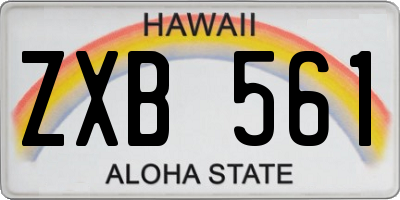HI license plate ZXB561