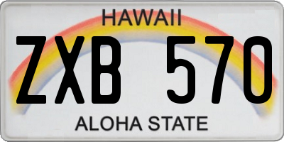 HI license plate ZXB570