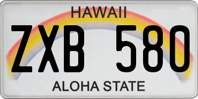HI license plate ZXB580