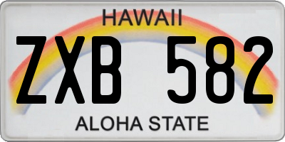 HI license plate ZXB582