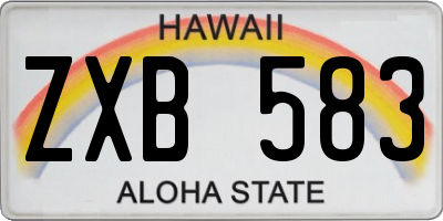 HI license plate ZXB583