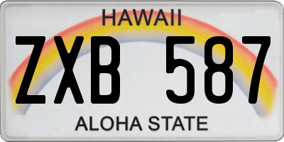 HI license plate ZXB587