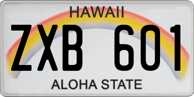 HI license plate ZXB601