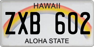 HI license plate ZXB602