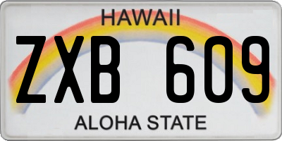 HI license plate ZXB609
