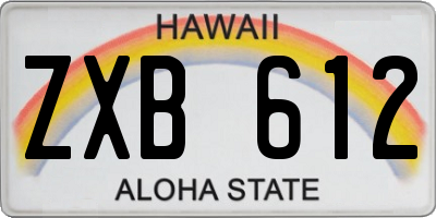 HI license plate ZXB612