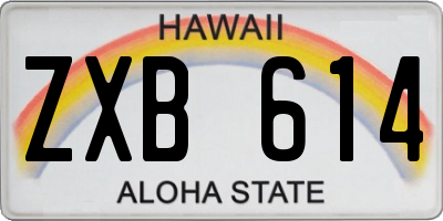 HI license plate ZXB614