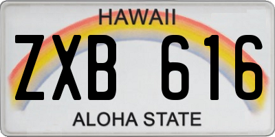 HI license plate ZXB616