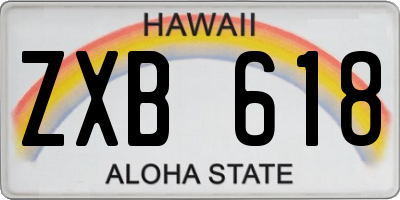 HI license plate ZXB618