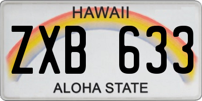 HI license plate ZXB633