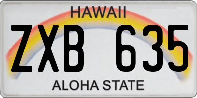 HI license plate ZXB635