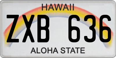 HI license plate ZXB636
