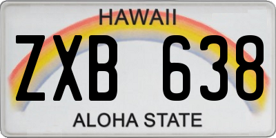 HI license plate ZXB638